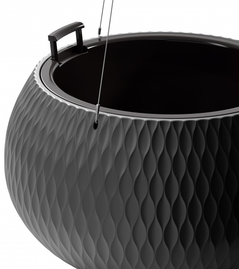 Горшок Жемчужина подвесной 7лит Графитовый М-8919 (с подвесом - трос)