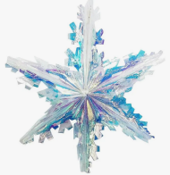 Декор потолочный 3-D Снежинка Перламутр 40см
