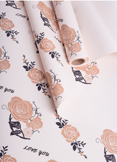 Пленка матовая Розы на Бежевом 60см/10м Пленка матовая Розы на Бежевом 60см/10м