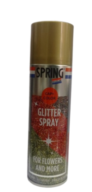Спрей - краска для срезочных цветов Золото с Блёстками Spring 300мл