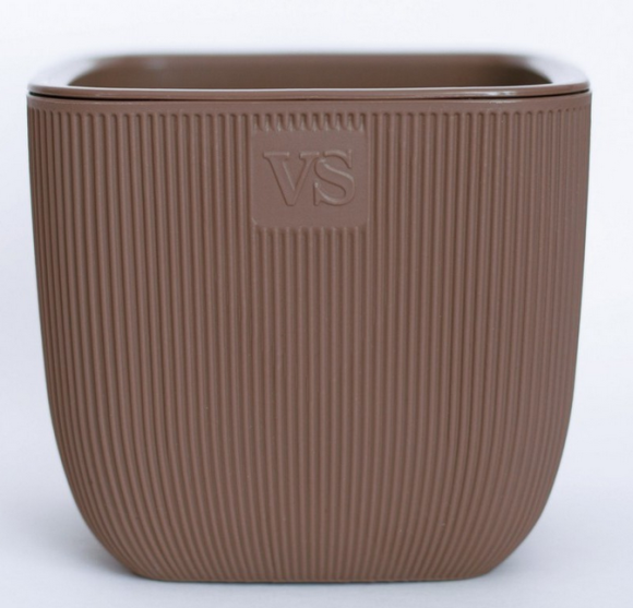 Горшок Фабио 4,7лит Шоколад 19х19х19см (с дренажной системой) Горшок Фабио 4,7лит Шоколад 19х19х19см (с дренажной системой)