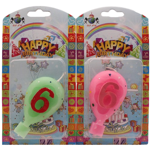 Свеча Цифра 6 Шарик 166755