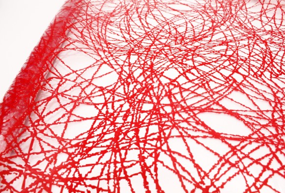 Пленка прозрачная с рисунком Сизаль паутинка Красный 70см/200гр