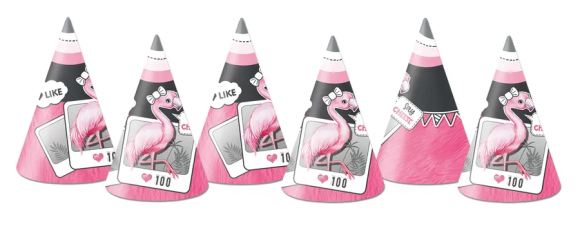 Колпак бумажный Розовый фламинго 1уп/6шт Арт-59.109.00