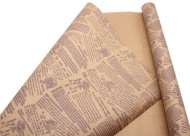 Бумага крафт Европа послание сиреневый на коричневом 70см*8,5