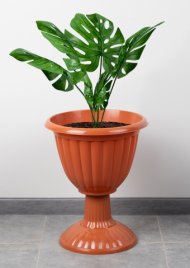 Горшок вазон на высокой ножке Жасмин 12лит Коричневый М-1556 (D-35см)