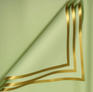 Пленка Листами Матовая Рамка Золото-Оливка 58/58см (1уп/20шт) Цена за 1ЛИСТ