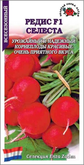 Редис Селеста F1 ЦВ/П (СОТКА) 0,5гр раннеспелый всесезонный