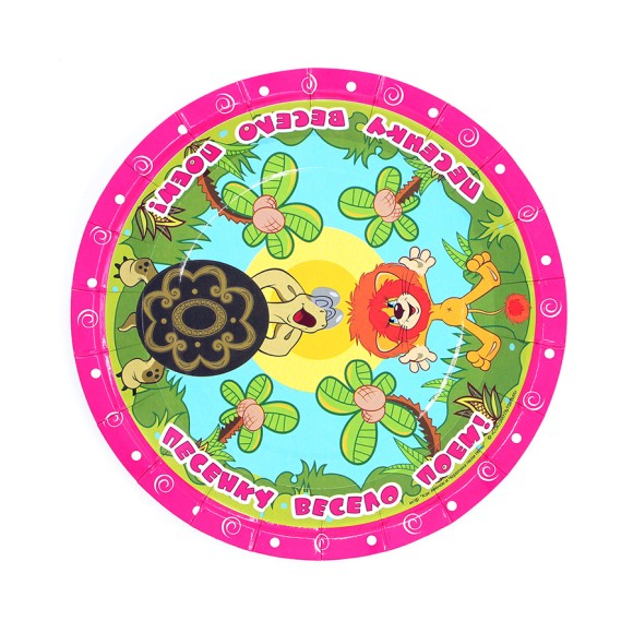 Тарелка бумажная Львенок и черепаха D-18см*10шт Арт-784386