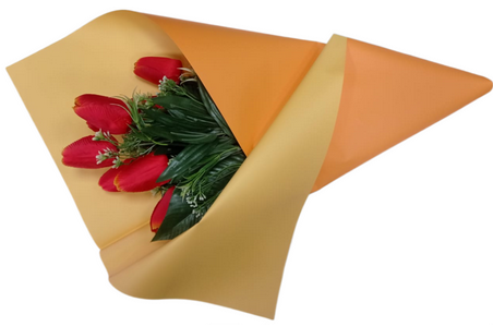 Пленка Листами Пудра Двусторонняя Оранжево Жёлтая 58/58см (1уп/10шт) Цена за лист Пленка Листами Пудра Двусторонняя Оранжево Жёлтая 58/58см (1уп/10шт) Цена за лист