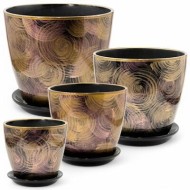 Кашпо Бутон №-РС-141 Сатурн Чёрный №-1 (D-12см-0,9лит)