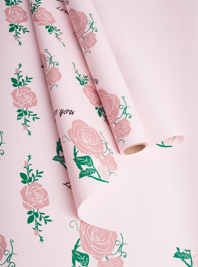 Пленка матовая Розы на Розовом 60см/10м Пленка матовая Розы на Розовом 60см/10м