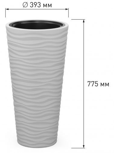 Горшок Оазис 63лит Серый (со вставкой 13лит) М-8082 (D-29см)