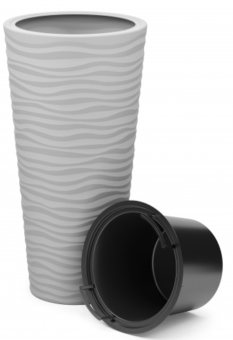 Горшок Оазис 63лит Серый (со вставкой 13лит) М-8082 (D-29см)