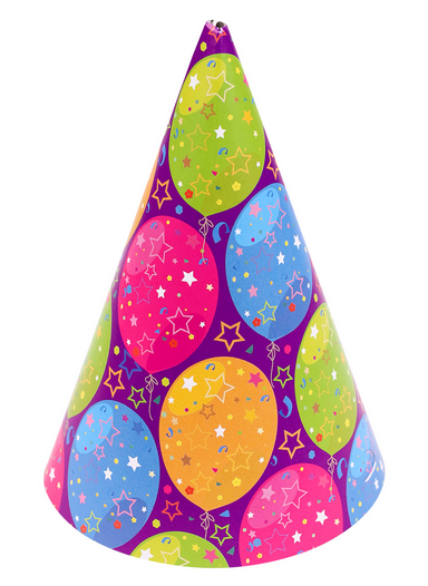 Колпак бумажный Шарики 6шт Арт-7578