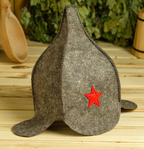 Шапка для Бани и Сауны Будёновка Коричневая Арт-2593230