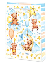 Сумочка пакет картон 180*227*100мм Ура Супер Арт-10-30-359 M