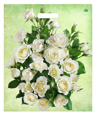 Пакет полиэтилен Белые розы 45*38см 00208105
