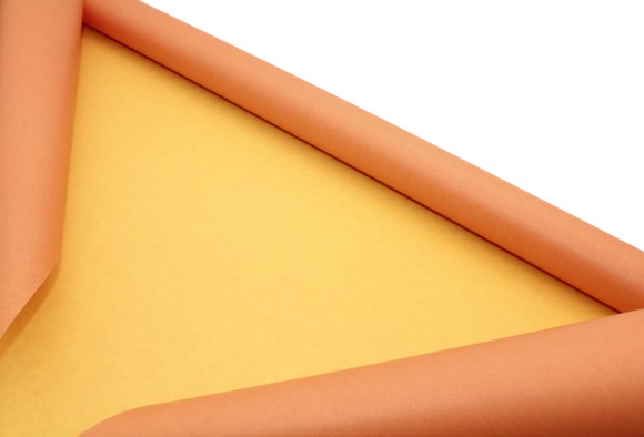 Бумага матовая двусторонняя Оранжевая-желтая 70см*10м