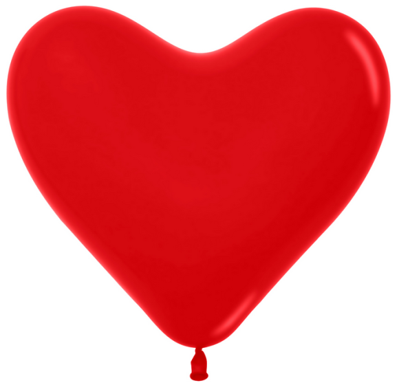 Шар латексный Сердце 6/15см Красные1уп/100шт Шар латексный Сердце 6/15см Красные1уп/100шт