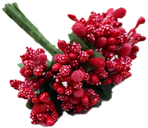 Набор Тычинки для искусственных цветов Красные 12шт Набор Тычинки для искусственных цветов Красные 12шт