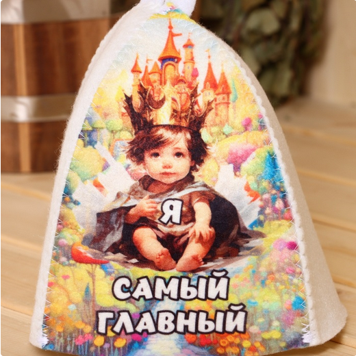 Шапка для Бани и Сауны детская Я самый главный Арт-10331329 Шапка для Бани и Сауны детская Я самый главный Арт-10331329