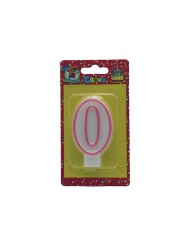 Свеча Цифра 0 Розовая окантовка 1194