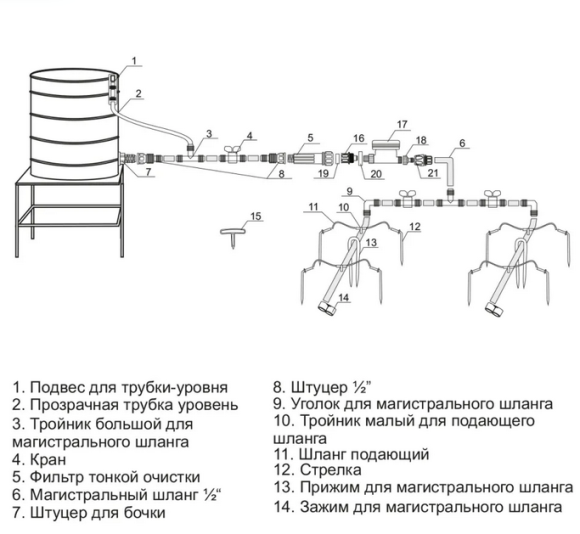 Капельный полив Жук от Ёмкости Автомат на 90 растений (с таймером) Арт-7985