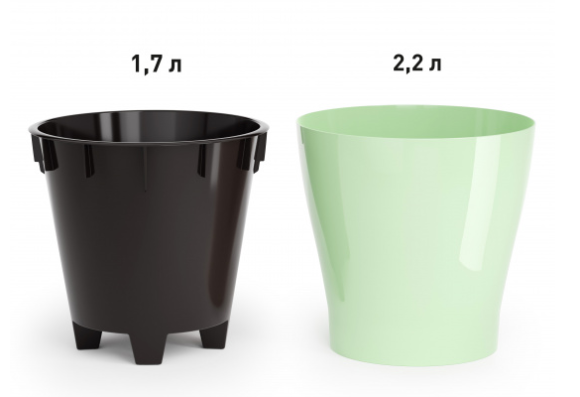 Горшок Лея 2,2лит Светло-Зелёный (с дренажной системой)