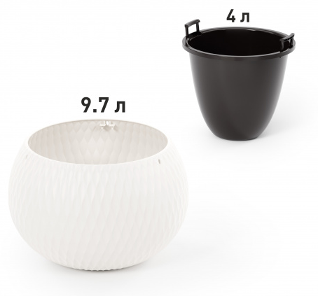 Горшок Жемчужина подвесной 4лит Белый М-8724 (с подвесом - трос)