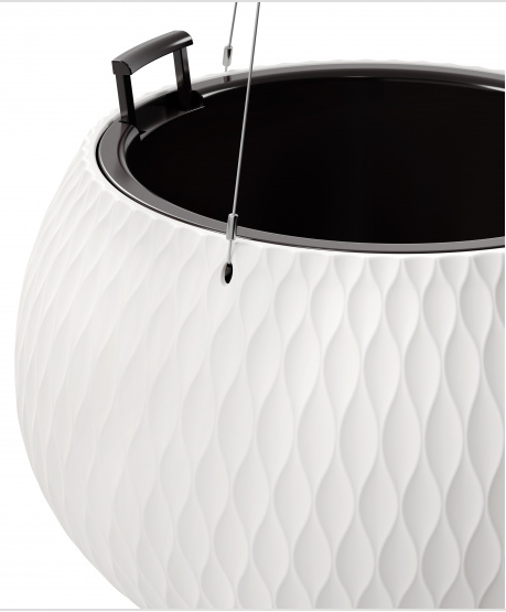 Горшок Жемчужина подвесной 4лит Белый М-8724 (с подвесом - трос)