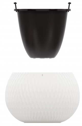 Горшок Жемчужина подвесной 4лит Белый М-8724 (с подвесом - трос)