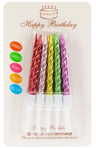 Свечи для торта Счастливый праздник Разноцветные 10шт Арт-2987
