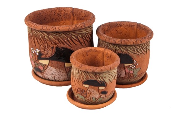 Кашпо Гриб №-3 (ЗОЛОТОЕ) D-19см