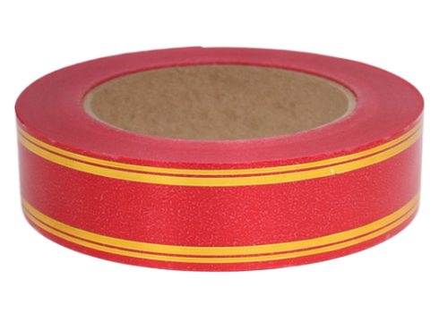 Лента Золот полоса Классика 3см*50ярд Красная 379