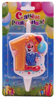 Свеча Цифра 1 Клоун 2981