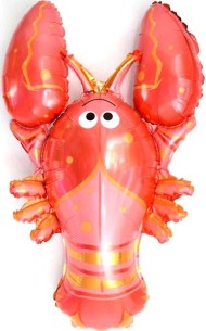 Шар фольгированный 39/99см Лобстер