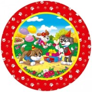 Тарелка бумажная Праздник у щенков (1уп/6шт) D-18см Арт. СП-3801