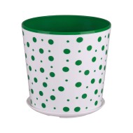 Горшок Горошек 1лит Зелёно-Белый с поддоном М-2751/ БАШ