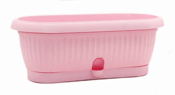 Горшок кактусница Терра 316мм Розовый с прикорневым поливом высота 11см