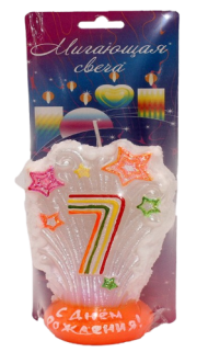 Свеча Цифра 7 Мигающая Салют 3507