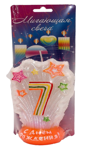 Свеча Цифра 7 Мигающая Салют 3507
