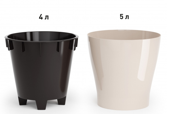 Горшок Лея 5лит Бежевый (с дренажной системой) Горшок Лея 5лит Бежевый (с дренажной системой)