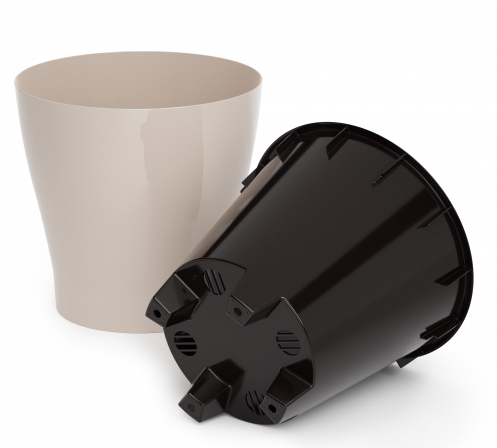 Горшок Лея 5лит Бежевый (с дренажной системой) Горшок Лея 5лит Бежевый (с дренажной системой)