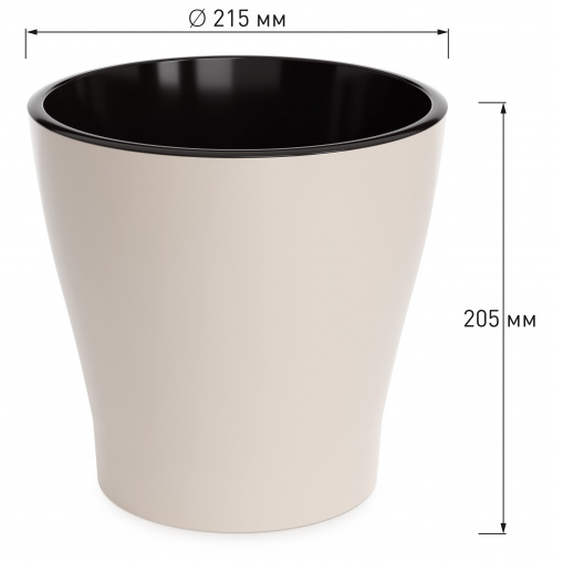 Горшок Лея 5лит Бежевый (с дренажной системой) Горшок Лея 5лит Бежевый (с дренажной системой)