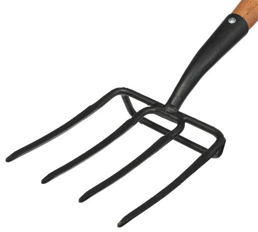 Вилы копательные 4-рогие GREENGO с упором и деревяным Черенком Вилы копательные 4-рогие GREENGO с упором и деревяным Черенком