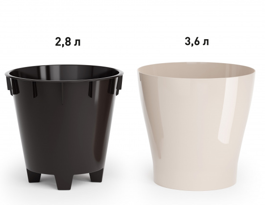 Горшок Лея 3,6лит Бежевый (с дренажной системой)
