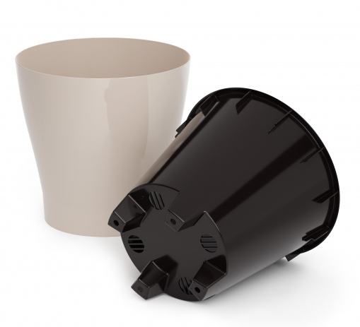 Горшок Лея 3,6лит Бежевый (с дренажной системой)