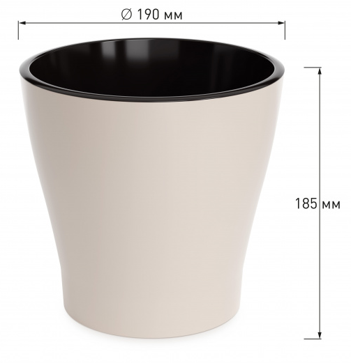 Горшок Лея 3,6лит Бежевый (с дренажной системой)