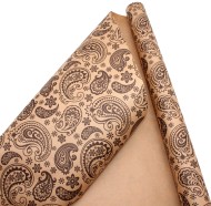 Бумага крафт Европа огурцы черный на коричневом 70см*8,5